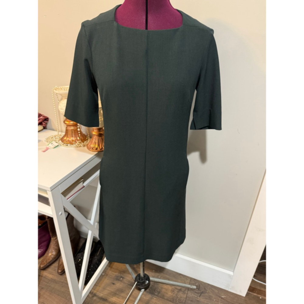 MM Lafleur Forest Green Square Neck Midi Dress